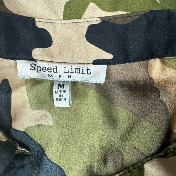 Speed Limit MPH Womens Mini Dress Size M Camouflage Elastic Drawstring Waist - Picture 3 of 8